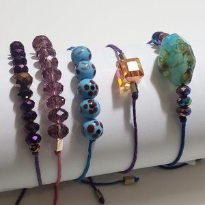 SET of 5 Unisex BRACELETS Fully Adjustable - Make a unique gift